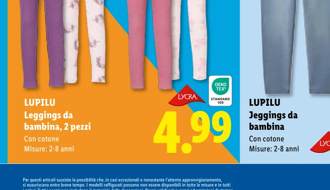 Leggings da bambina, 2 pezzi - Lupilu