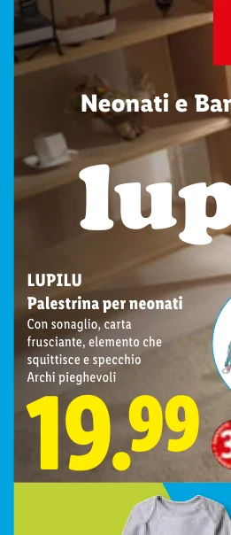 LUPILU Palestrina per neonati Con sonaglio, carta frusciante, elemento che squittisce e specchio Archi pieghevoli