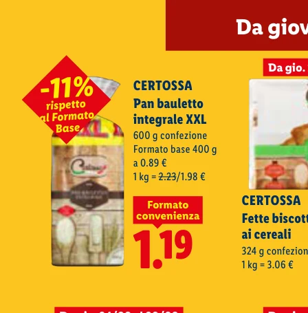 Pan bauletto integrale XXL - Certossa