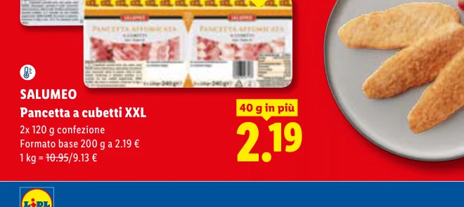 Pancetta a cubetti XXL - Salumeo