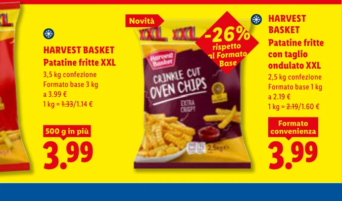 Patatine fritte con taglio ondulato XXL - Harvest Basket