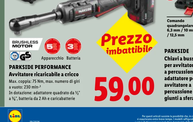 PERFORMANCE Avvitatore ricaricabile a cricco - Parkside