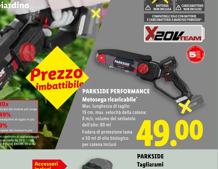 PERFORMANCE Motosega ricaricabile* - Parkside
