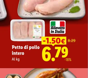 Petto di pollo intero