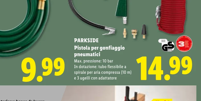 Pistola per gonfiaggio pneumatici - Parkside