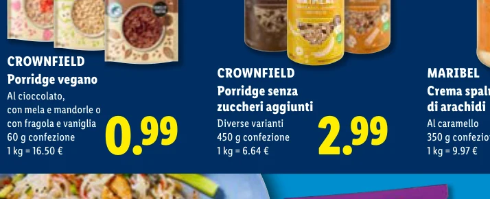 Porridge senza zuccheri aggiunti - Crownfield
