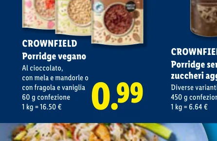 Porridge vegano - Crownfield
