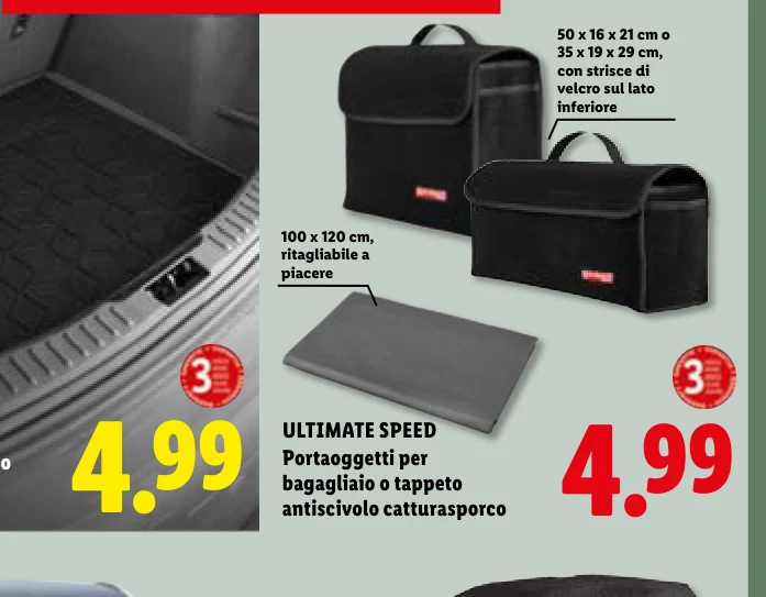 Portaoggetti per bagagliaio o tappeto antiscivolo catturasporco - Ultimate Speed