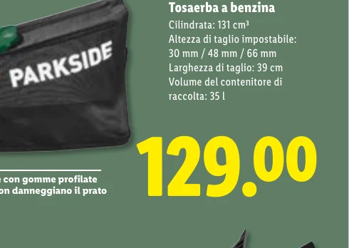 Ruote con gomme profilate che non danneggiano il prato