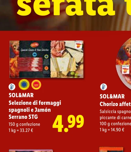 Selezione di formaggi spagnoli e Jamón Serrano STG - Sol&Mar