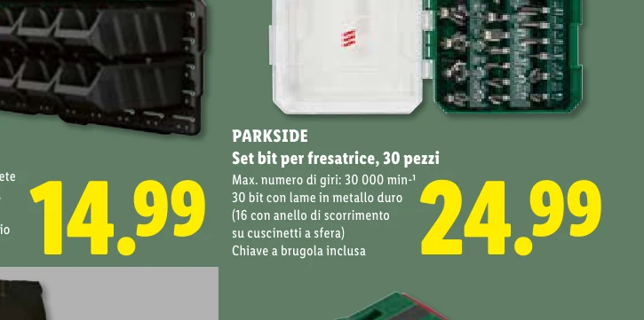 Set bit per fresatrice, 30 pezzi - Parkside