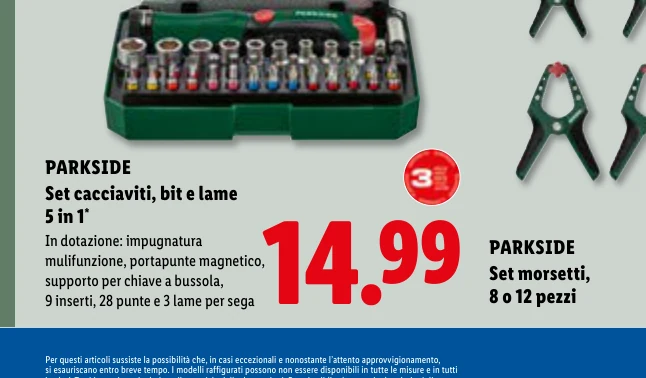 Set cacciaviti, bit e lame 5 in 1* - Parkside