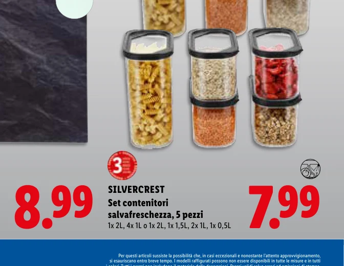 Set contenitori salvafreschezza, 5 pezzi - Silvercrest