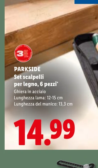 Set scalpelli per legno, 6 pezzi* - Parkside