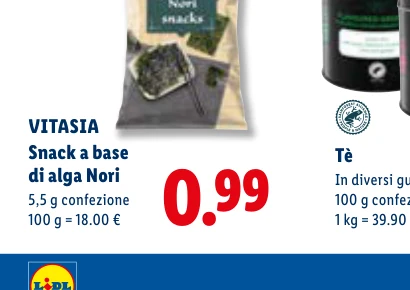 Snack a base di alga Nori - Vitasia