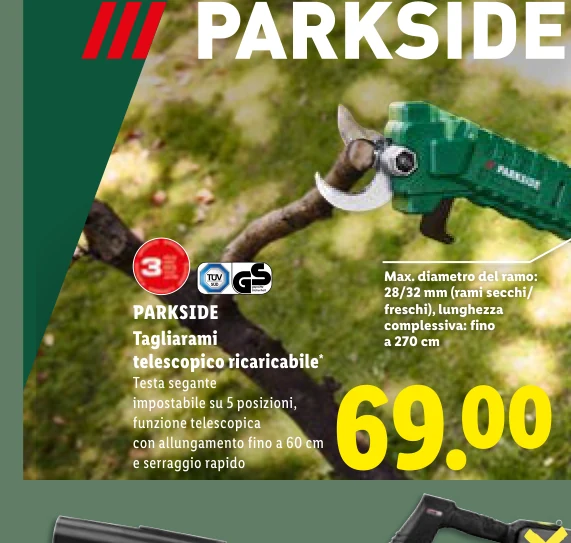 Tagliarami telescopico ricaricabile* - Parkside