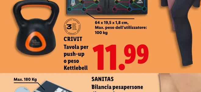 Tavola per push-up o peso Kettlebell - Crivit