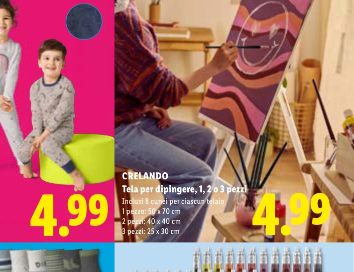 Tela per dipingere, 1, 2 o 3 pezzi - Crelando