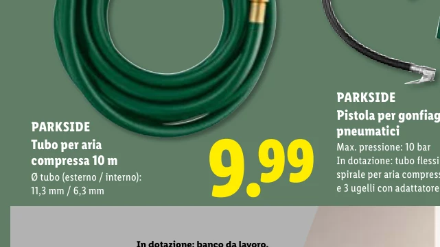 Tubo per aria compressa 10 m - Parkside