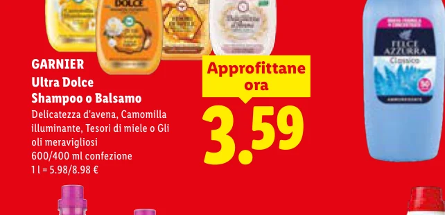 Ultra Dolce Shampoo o Balsamo - Garnier