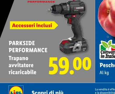 PERFORMANCE Trapano avvitatore ricaricabile - Parkside