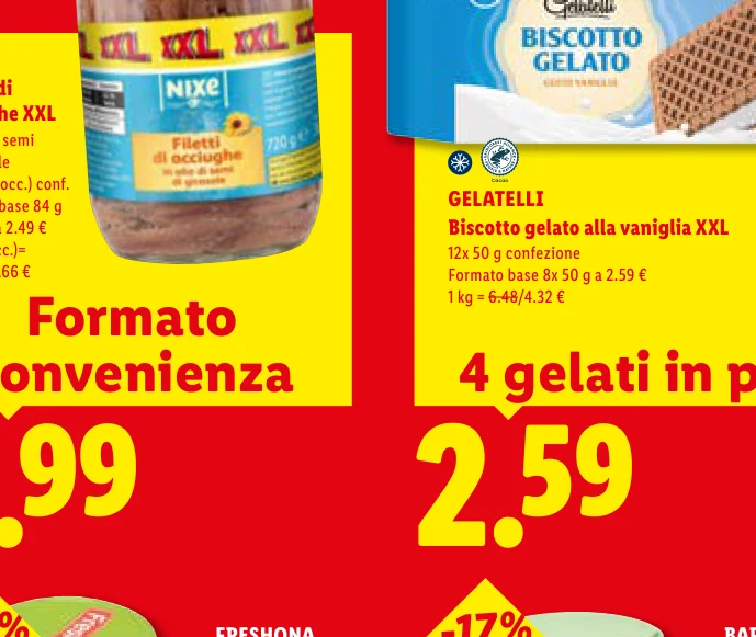 Biscotto gelato alla vaniglia XXL - Gelatelli