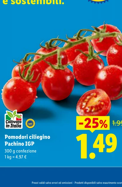 Pomodori ciliegino Pachino IGP