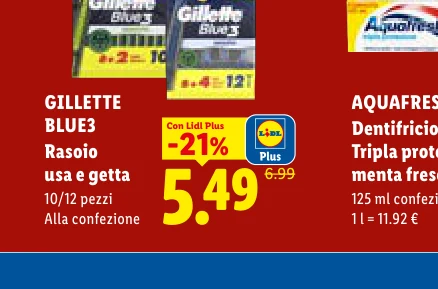 Rasoio usa e getta - Gillette Blue3