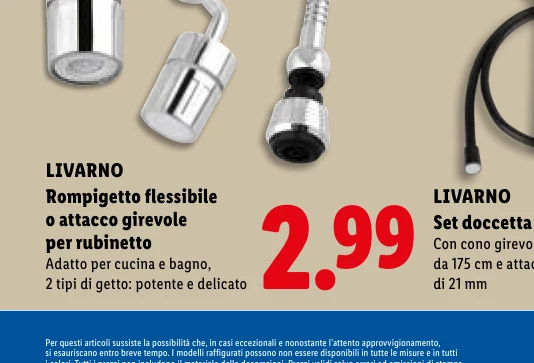 Rompigetto flessibile o attacco girevole per rubinetto - Livarno