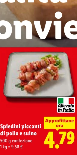 Spiedini piccanti di pollo e suino