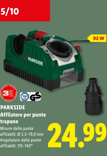 Affilatore per punte trapano - Parkside