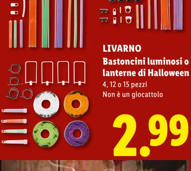 Bastoncini luminosi o lanterne di Halloween - Livarno
