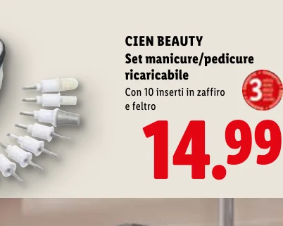 BEAUTY Set manicure pedicure ricaricabile - Cien