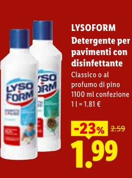 Detergente per pavimenti con disinfettante - Lysoform
