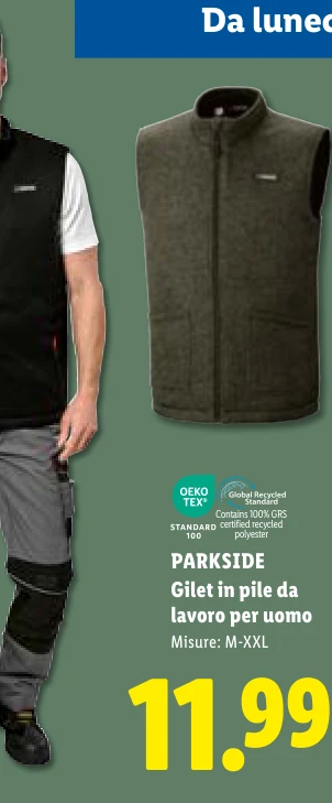 Gilet in pile da lavoro per uomo - Parkside