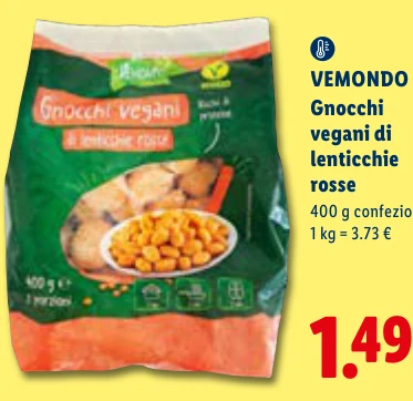 Gnocchi vegani di lenticchie rosse - Vemondo