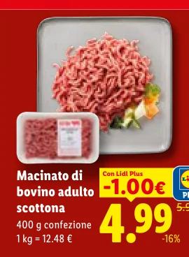 Macinato di bovino adulto scottona