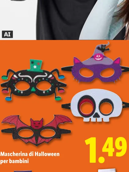 Mascherina di Halloween per bambini