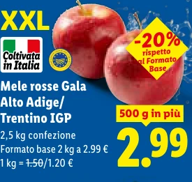 Mele rosse Gala Alto Adige Trentino IGP