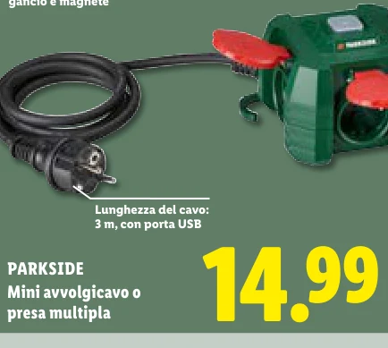 Mini avvolgicavo o presa multipla - Parkside
