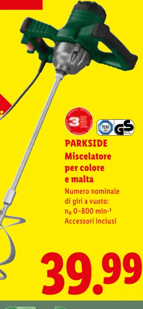 Miscelatore per colore e malta - Parkside