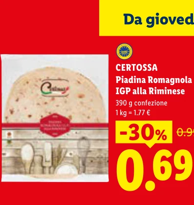 Piadina Romagnola IGP alla Riminese - Certossa