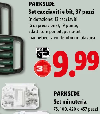 Set cacciaviti e bit, 37 pezzi - Parkside