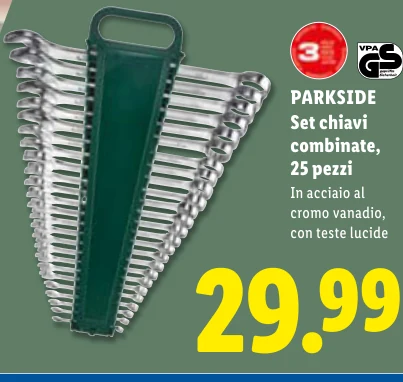 Set chiavi combinate, 25 pezzi - Parkside
