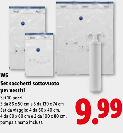 Set sacchetti sottovuoto per vestiti - W5