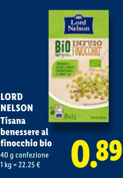 Tisana benessere al finocchio bio - Lord Nelson
