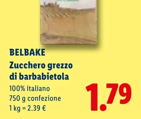 Zucchero grezzo di barbabietola - Belbake