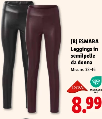 [B] Leggings in semilpelle da donna - Esmara