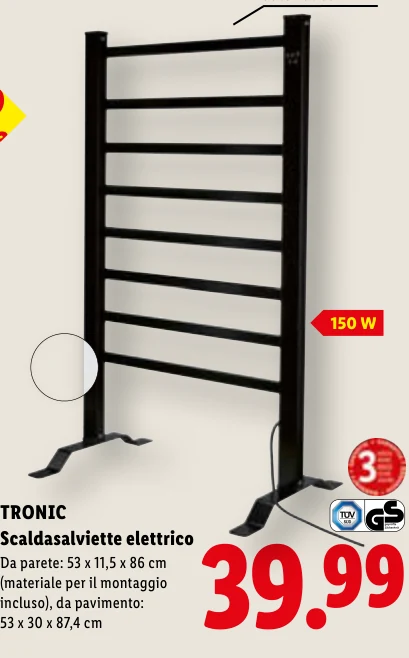 Scaldasalviette elettrico - Tronic