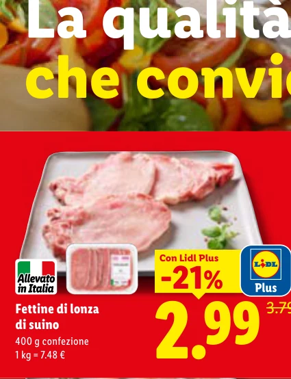 Fettine di lonza di suino